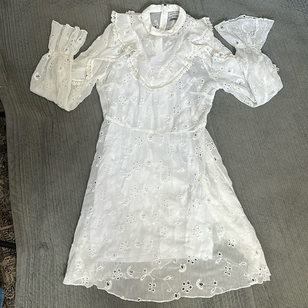 White sheer urban outfitters dress size 4